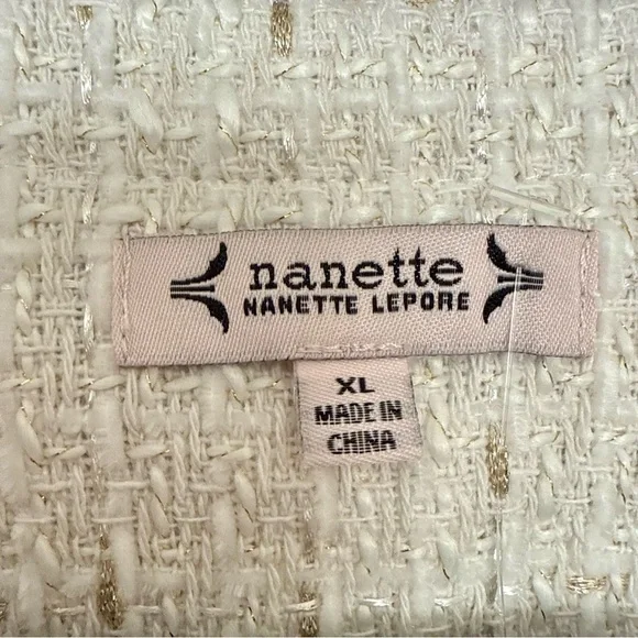 Nanette Lepore Elegant White Tweed Jacket size XL - Picture 9 of 9